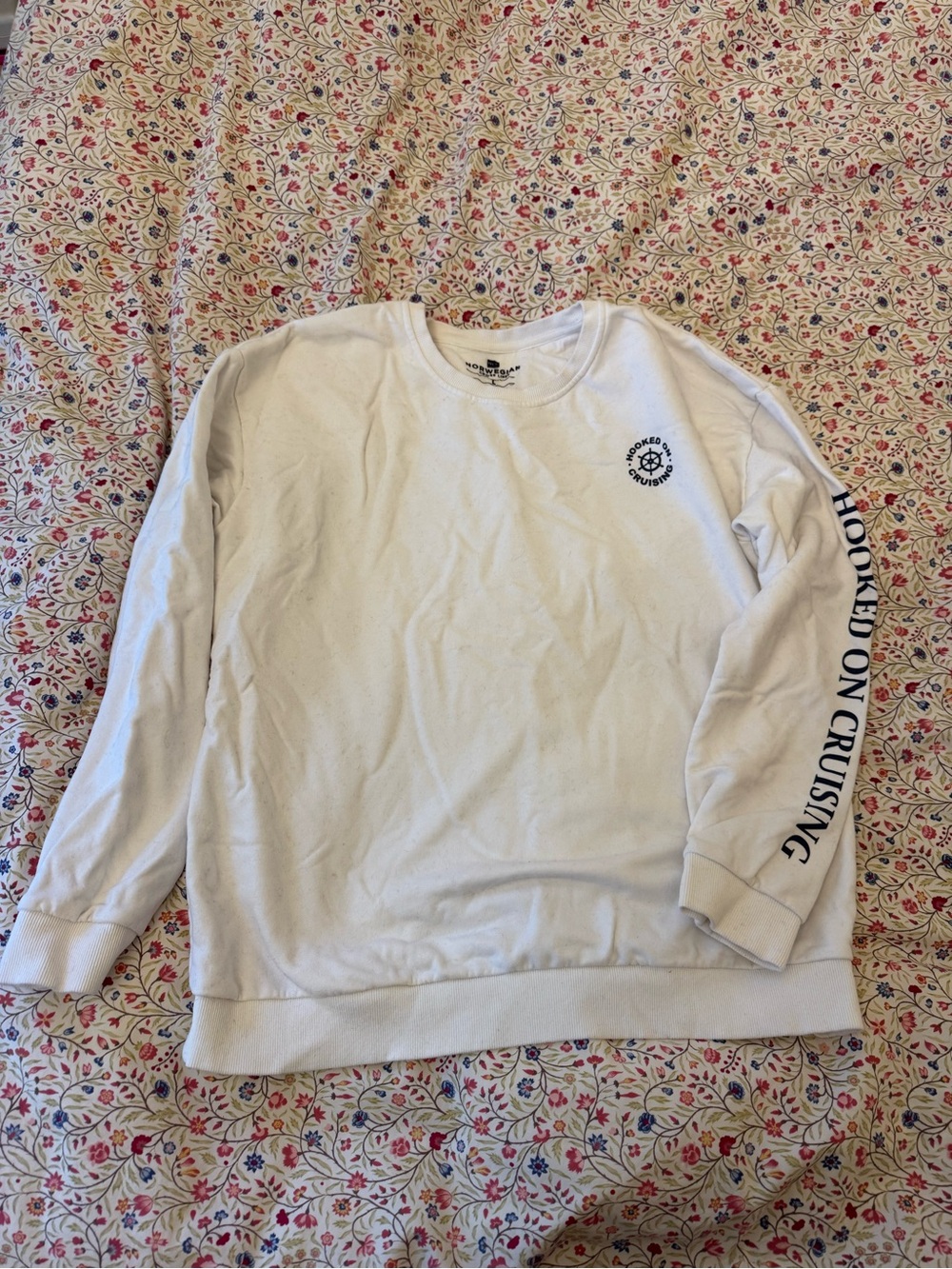 Hooked On Cruising White Crewneck Sweatshirt